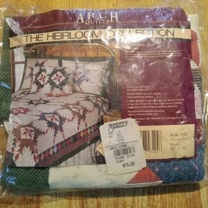 VTG Quilted ARCH Pillow Sham 20"x26" Mountain Star NEW Old Stock